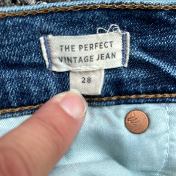 👖Madewell The Perfect Vintage Jean High Rise Stretch Denim Straight Leg sz 28 - Picture 10 of 12